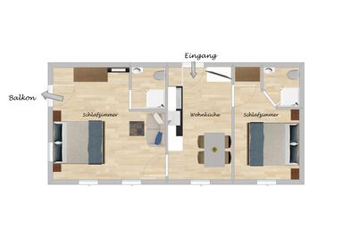 Ferienwohnungen Donebauer - Gschoßmann - Ferienwohnung Schnappen 65qm, mit 2 Schlafzimmern und Balkon