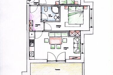 Alpenappartements Fritzenwallner - Fewo A (2-4  Personen/2 SZ, 1 WSR)