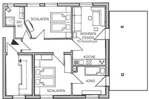 Feriendorf Nehmeier - Ferienwohnung 4 mit Balkon