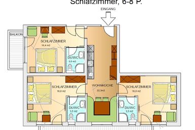 Toni's Ferienheim - Appartement für 4 - 6 Personen