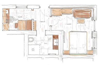 Ferienhof Obergasser & Pension Bergblick - Wohnung Latschur mit Waldblick 1-2 Personen