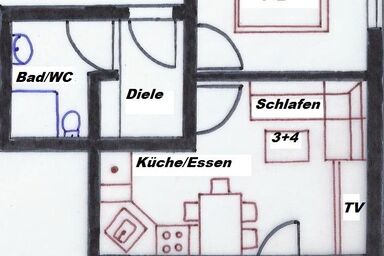 Haus Berge - Apartment mit 1 Schlafzimmer und Balkon