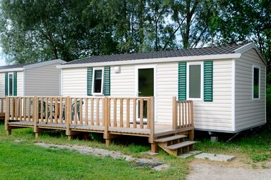 Ferienhaus Dickertsmühle - Mobilheim mit Küche, Bad, WC und zwei separaten Schlafzimmern