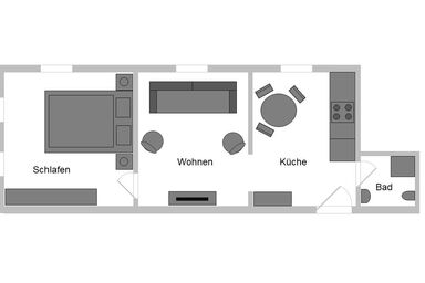 Landurlaub bei Familie Haug - Ferienwohnung Lusen (52qm) für 3 Personen mit Küchenzeile und zwei Schlafzimmern