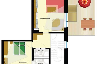 Appartement Haus Fuchsberger - Appartement/Fewo 2, Dusche, WC, 1 Schlafraum 50qm