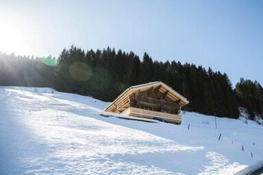 Authentisches Schweizer Alpenchalet aus dem 18. Jahrhundert in wunderschönen unberührten Wiesen