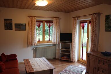 Allinger Hof - Ferienwohnung Krokus 40qm, Terrasse, Kochnische, 1 Schlafzimmer, Wohnzimmer