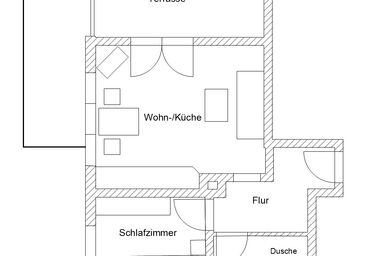 Gästehaus Wolfgang - Ferienwohnung 7 Froschsee 53qm, 1 Schlafzimmer, Wohnz., 2 Pers, Terrasse, WLAN