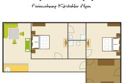 Harlandleiten - Appartement/Fewo, Bad, WC, 2 Schlafräume