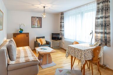 Birkenhof Apartments - Ferienwohnung, 42 qm Souterrain Südseite, kombinierter Wohn- und Schlafbereich
