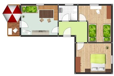 Ferienwohnungen Kirchebnerhof - 2-4 Personen Appartement "Tschirgantblick"