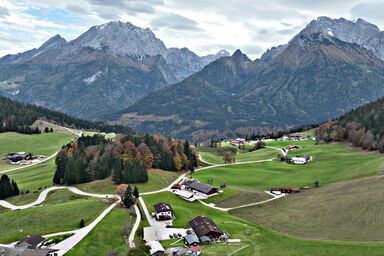 Fronwieshof Ferienwohnungen - Feldkasten Watzmannblick, 1-2 Personen, 47 qm, Wohnschlafzimmer, Terrasse, Bergblick, W-LAN