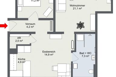 Apartments Zum Ybbsturm - Superior Apartment mit Balkon