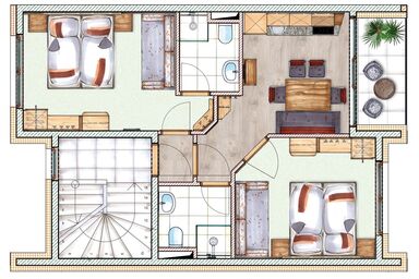 Bergparadies - Großes Appartement Standard mit 2 Schlafzimmer