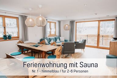 Ferienwohnungen Scholl - Wohnung 1 - himmelblau - 2 Schlafz. - 90 qm- Sauna